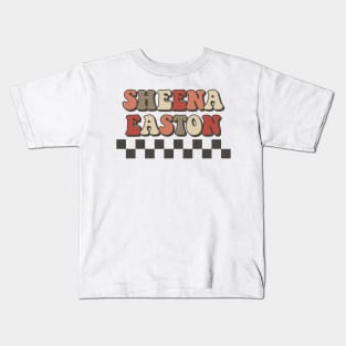 Sheena Easton Checkered Retro Groovy Style Kids T-Shirt